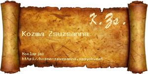 Kozma Zsuzsanna névjegykártya